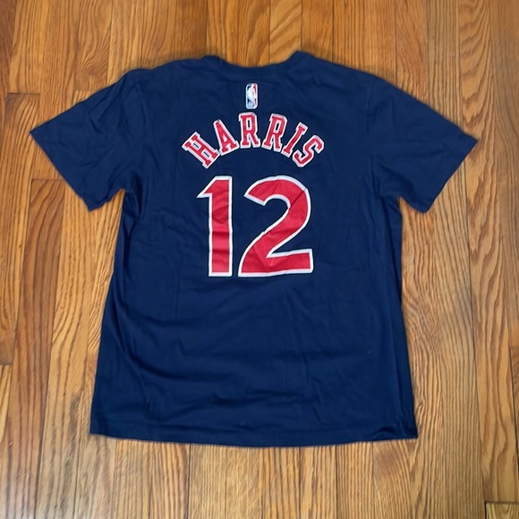 Nike The Nike Tee Short Sleeve Tobias Harris #12 Sixers navy red men's m - Picture 2 of 5